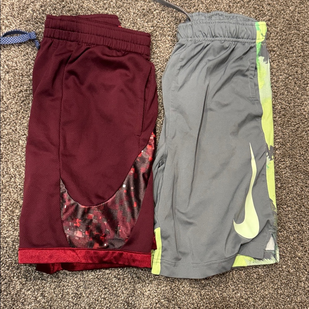 Nike Kids' Shorts Set - Burgundy and Gray